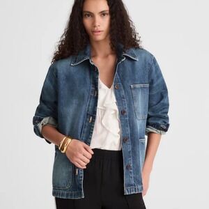 Madewell Relaxed Chore Jacket Greendale Wash Medium NEW Denim Utility Coat